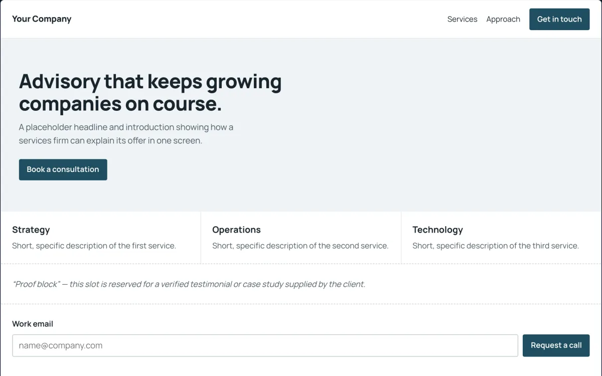 Screenshot of the responsive website concept